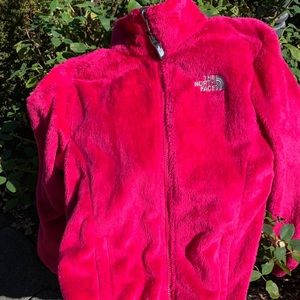 Hot pink fuzzy north face